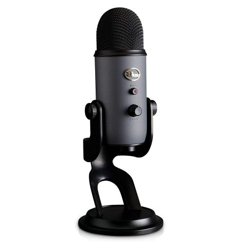  Blue Microphone Yeti USB Microphone (Slate) with Knox Shock Mount, Studio Stand and Pop Filter