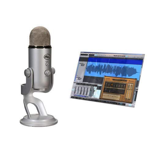  Blue Yeti Studio USB Microphone Professional Recording System with Lola Over-Ear Isolation Headphones & Pop Filter Bundle