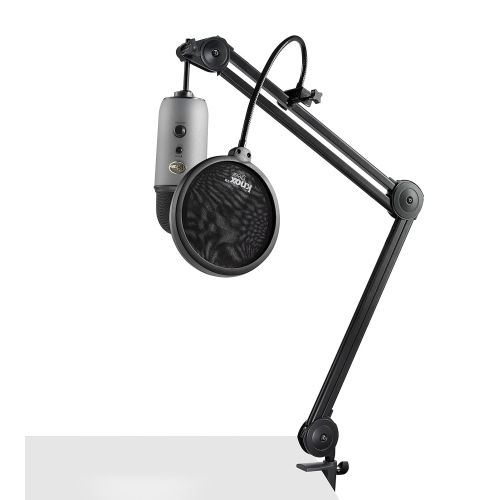  Blue Microphones Yeti Slate USB Microphone with Knox Studio Arm and Pop Filter