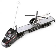 Blue Block Factory BLUEBLOCK Remote Control RC 1:15 Scale Big Rigs Transport Truck and Detachable Helicopter Set with Sounds and Lights,for Boys, Ages 3+