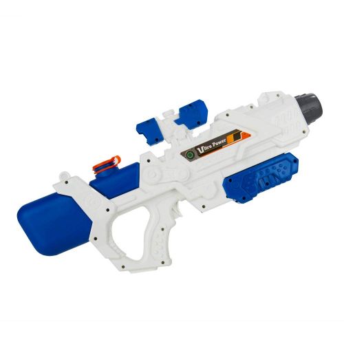 Blue Block Factory 3-Pack: Ultra Water Blaster Pump Action Water Gun Toy (White) Double Barrel, High Pressure 32 ft Range, 1200cc Large Capacity - for Beach, Swimming Pool, Party,