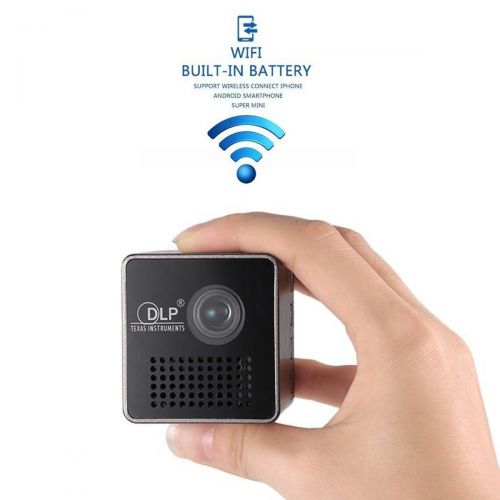  Blue Blue Rain Wifi 1080P HD P1 LED DLP Mini Projector Pocket Home Theater Multimedia USBTF
