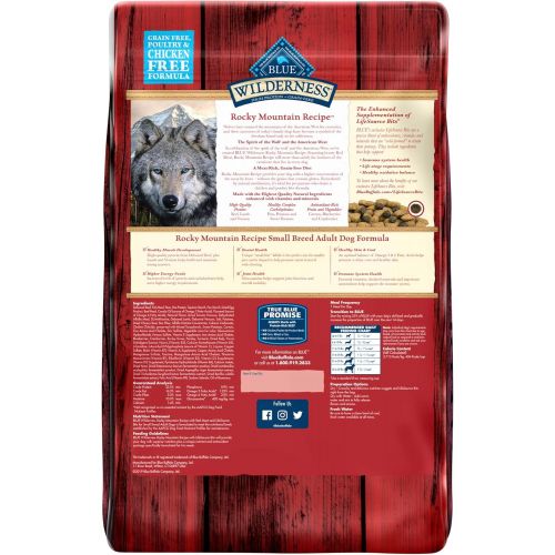  Blue Buffalo Wilderness Rocky Mountain Recipe High Protein Grain Free, Natural Adult Small Breed Dry Dog Food