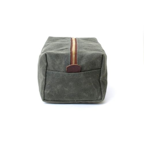  Blue Claw Co. DOPP Kit Toiletry Bag, Grooming Kit in Waxed Olive Canvas, Great for Travel