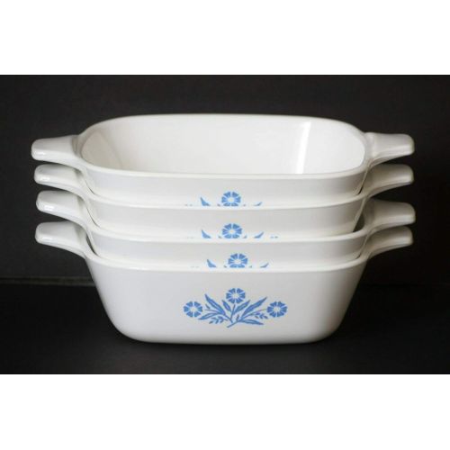  Blue Cornflower Vintage Corning Ware Cornflower Blue Individual Casseroles - P-41 - Set of 4