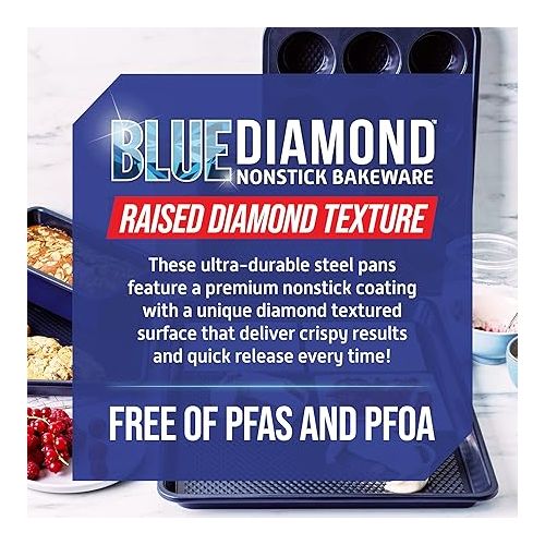  Blue Diamond Bakeware Diamond Infused Ceramic Nonstick, 13