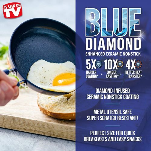 Blue Diamond Cookware Healthy Ceramic Nonstick Mini Egg Pan