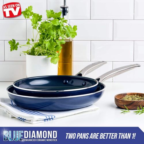  [아마존베스트]Blue Diamond Cookware Pan 9.5& 11, 2pk Frypan