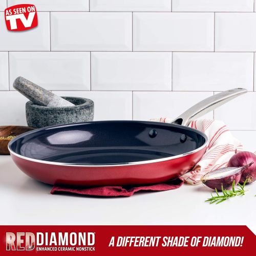  [아마존베스트]Blue Diamond Cookware CC002532-001 Red Diamond Pan, 12 Frypan
