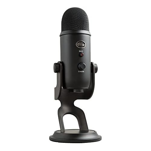  Blue Microphones Blue Yeti USB Mic for Recording and Streaming on PC and Mac, Blue VO!CE effects, 4 Pickup Patterns, Headphone Output and Volume Control, Mic Gain Control, Adjustable Stand, Plug an