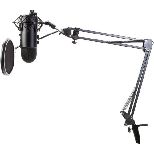  [아마존베스트]Blue Microphones Blue Yeti Microphone (Blackout) with Knox Boom Arm Stand, Pop Filter and Shock Mount Bundle