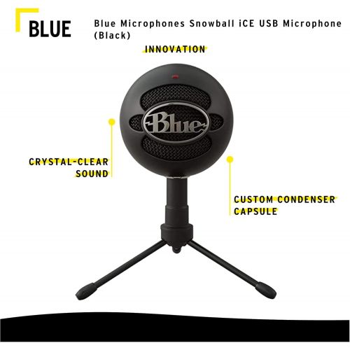  [아마존베스트]Blue Microphones Snowball iCE Microphone (Black) with Boom Scissor Arm and Pop Filter Bundle (3 Items)