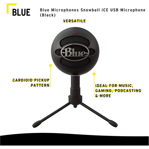  [아마존베스트]Blue Microphones Snowball iCE Microphone (Black) with Boom Scissor Arm and Pop Filter Bundle (3 Items)