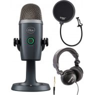[아마존베스트]Blue Microphones Blue Yeti Nano USB Microphone (Shadow Gray) with Studio Headphones and Knox Gear Pop Filter Bundle (3 Items)