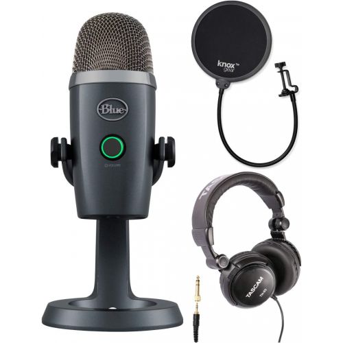  [아마존베스트]Blue Microphones Blue Yeti Nano USB Microphone (Shadow Gray) with Studio Headphones and Knox Gear Pop Filter Bundle (3 Items)