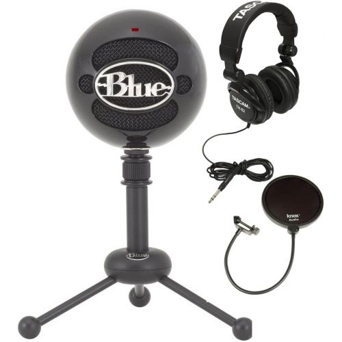  [아마존베스트]Blue Microphones Snowball Plug & Play USB Microphone Black Bundle with Pop Filter and Studio Headphones