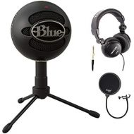 Blue Microphones Snowball iCE Condenser Microphone (Black) with Studio Headphones and Knox Pop Filter