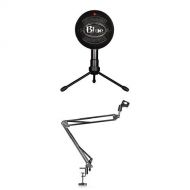 Blue Microphones Blue Snowball iCE Condenser Microphone, Cardioid - Black with NEEWER Microphone Suspension Boom Scissor Arm Stand