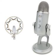Blue Microphones RADIUS II Microphone Shock Mount for Yeti/Yeti Pro with Improved Hinge Design and Blue Microphones Yeti USB Microphone - Silver Bundle