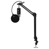 Blue Microphones Yeti Pro USB Microphone with Knox Suspension Boom Scissor Arm Stand and Pop Filter