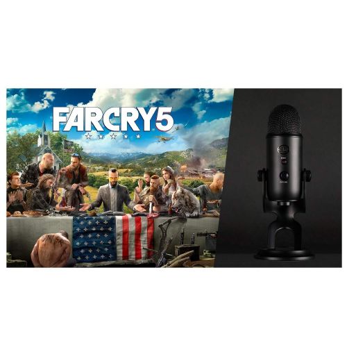  Blue Microphones Blackout Yeti Microphone Far Cry 5 PC Game Bundle with Studio Headphones and 4-Channel Headphone Amp