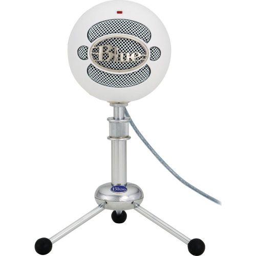 Blue Microphones Snowball USB Microphone - Textured White (4911-SBBN) with Pop Shield Universal Pop Filter Microphone Wind Screen with Mic Stand Clip