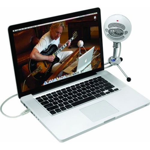  Blue Microphones Snowball USB Microphone - Textured White (4911-SBBN) with Pop Shield Universal Pop Filter Microphone Wind Screen with Mic Stand Clip