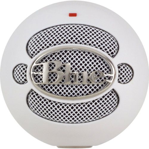  Blue Microphones Snowball USB Microphone - Textured White (4911-SBBN) with Pop Shield Universal Pop Filter Microphone Wind Screen with Mic Stand Clip