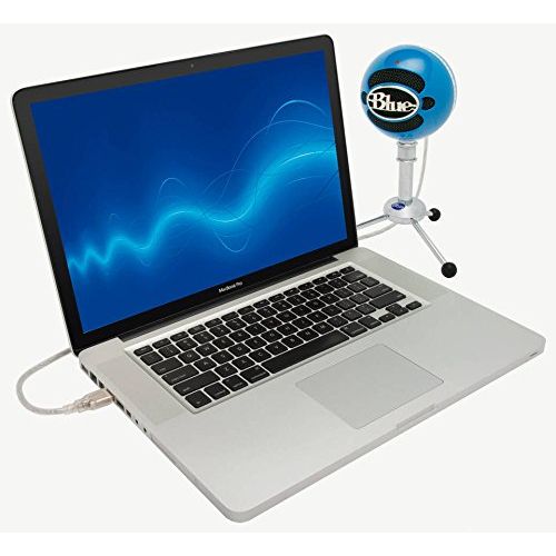  Blue Microphones Snowball Microphone (Neon Blue) wHeadphones & Knox Pop Filter