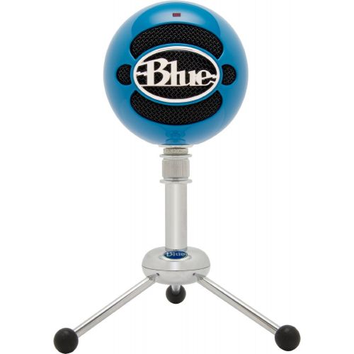  Blue Microphones Snowball Microphone (Neon Blue) wHeadphones & Knox Pop Filter