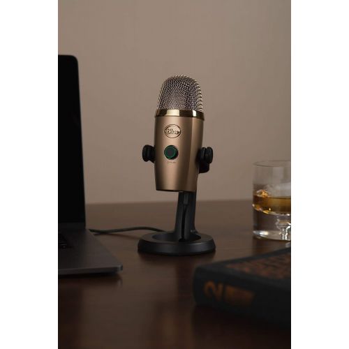  Blue Microphones Blue Yeti Nano Premium USB Microphone (Cubano Gold) with Knox Gear Boom Scissor Arm and Pop Filter