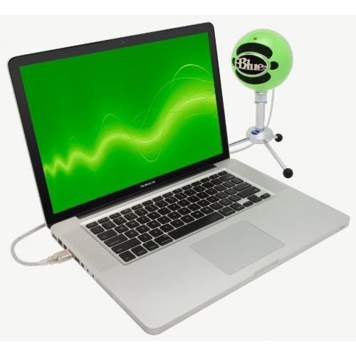  Blue Microphones Snowball-GN USB Microphone (Neon Green) with Boom Scissor Arm and Knox Gear Pop Filter