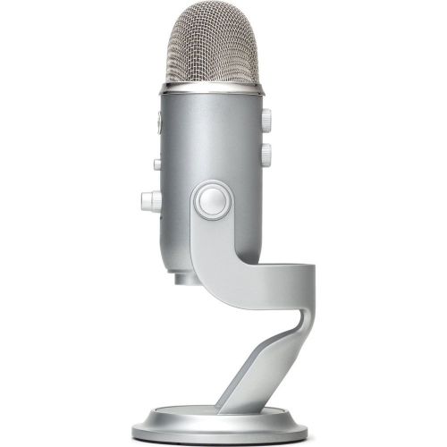  Blue Microphones Yeti Ultimate USB Microphone - Silver (YETI) + Suspension Boom Scissor Arm Stand + Universal Pop Filter Microphone Wind Screen + Mic Stand Adapter + MicroFiber Clo