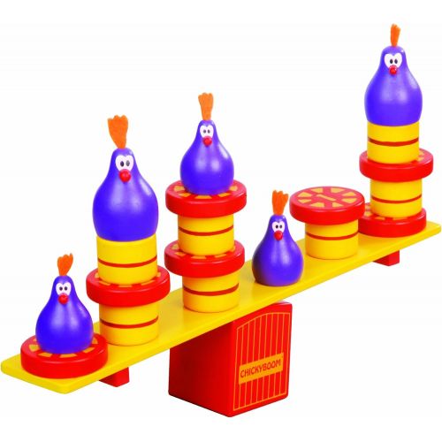  [아마존베스트]Blue Orange Games Chickyboom Award Winning Wooden Skill Building Balancing Game for Kids