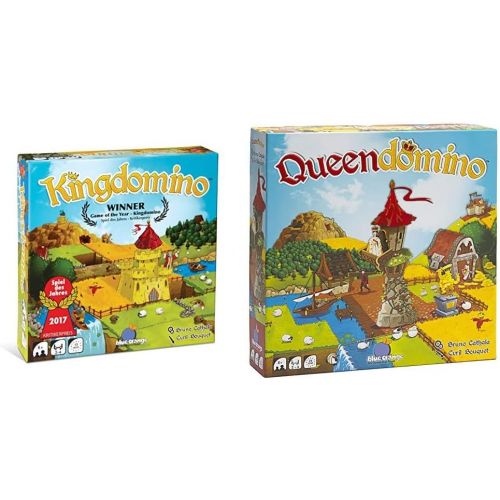  Blue Orange Games Kingdomino Award Winning Family Strategy Board Game & Queendomino Board Game - Family or Adult Strategy Board Game for 2 to 4 Players. Recommended for Ages 8 & Up