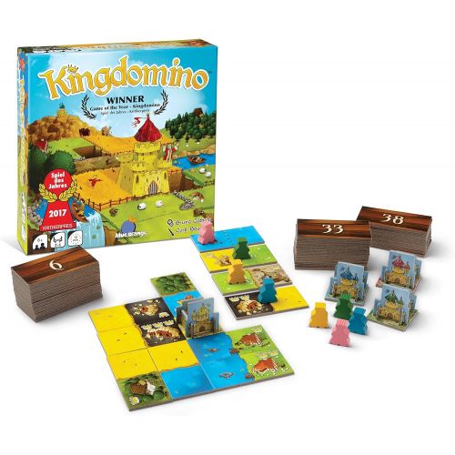  Blue Orange Games Kingdomino Award Winning Family Strategy Board Game & Queendomino Board Game - Family or Adult Strategy Board Game for 2 to 4 Players. Recommended for Ages 8 & Up