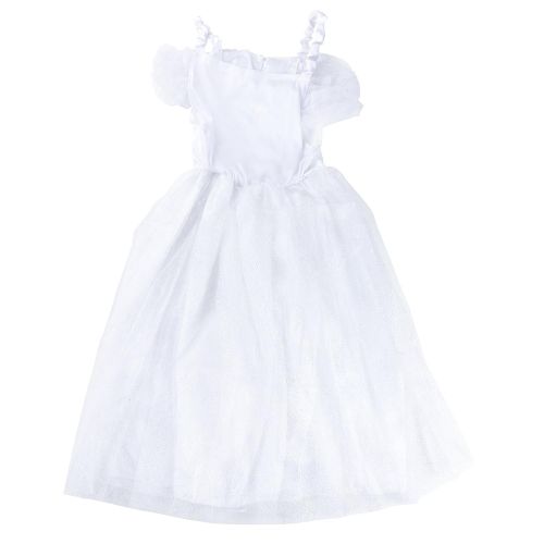  Blue Panda Wedding Dress - Kids Bride Costume, Bridal Gown for Girls Dress-up, White