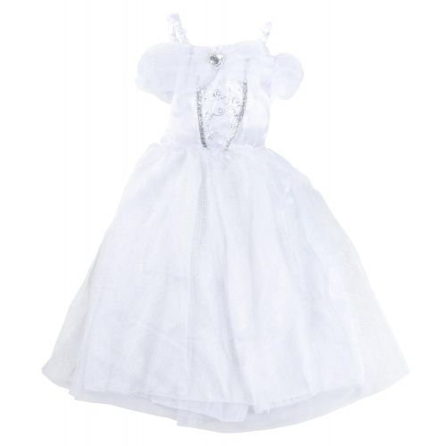  Blue Panda Wedding Dress - Kids Bride Costume, Bridal Gown for Girls Dress-up, White
