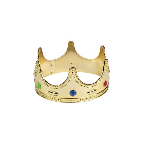  Blue Panda Gold Crown - 4-Pack Royal King and Queen Jeweled Costume Accessories, Party Hat