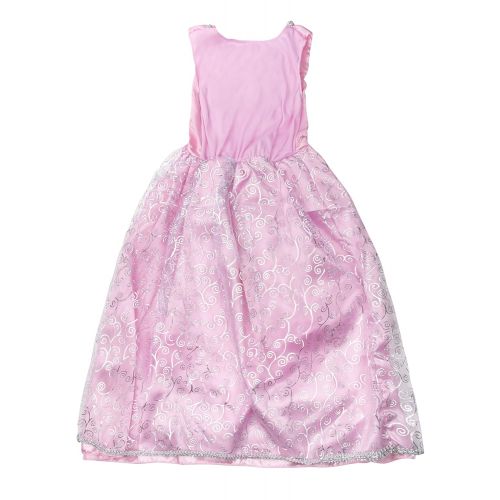  Blue Panda Princess Dress - Pink Princess Costume with Wand and Tiara for Girls