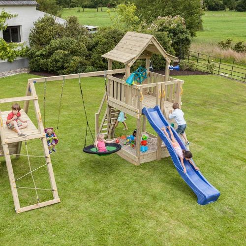  Blue Rabbit Play Outdoor Wavy Kids Slide, 10 Feet, Turquoise