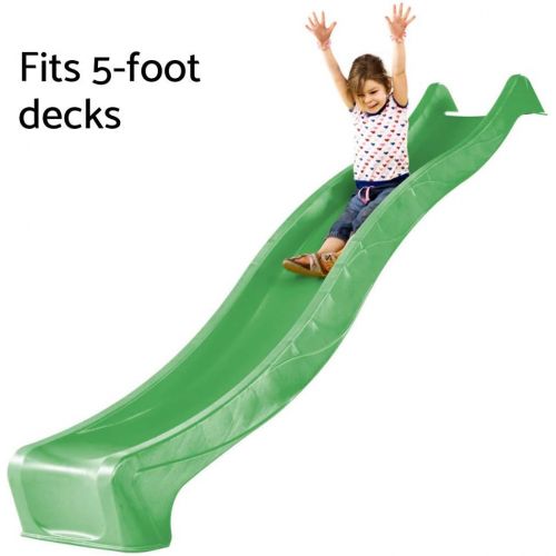  Blue Rabbit Play Outdoor Wavy Kids Slide, 10 Feet, Lime Green