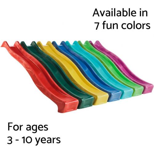  Blue Rabbit Play Outdoor Wavy Kids Slide, 10 Feet, Lime Green