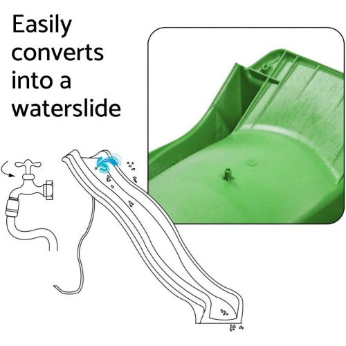  Blue Rabbit Play Outdoor Wavy Kids Slide, 10 Feet, Lime Green