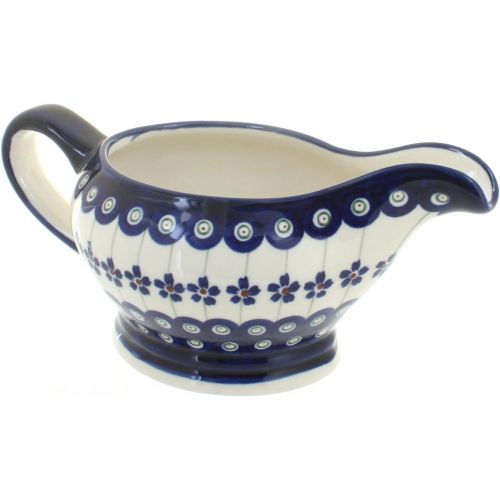  Blue Rose Pottery Blue Rose Polish Pottery Flowering Peacock Gravy Boat