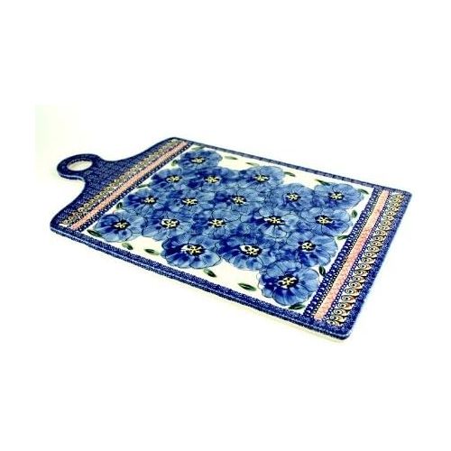  Zaklady Polish Pottery Blue Art Extra Large Cutting Board