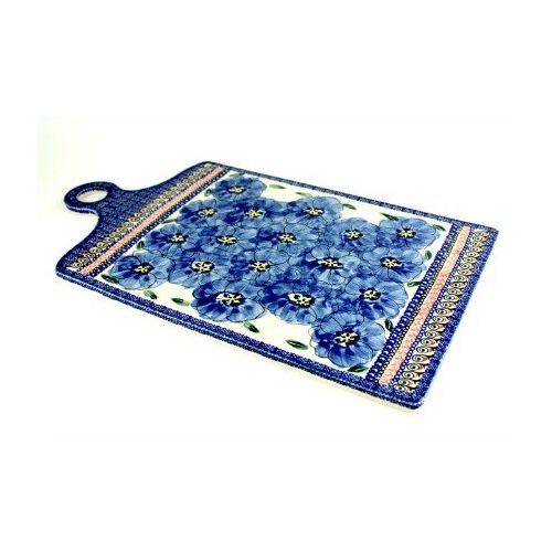  Zaklady Polish Pottery Blue Art Extra Large Cutting Board