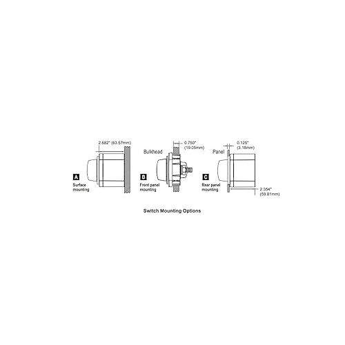  Blue Sea Systems 6008 m-Series Battery Switch 3 Position Selector, Red