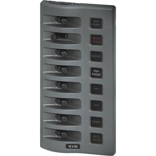  Blue Sea Systems Blue Sea 4308 WeatherDeck Water Resistant Fuse Panel - 8 Position - Grey