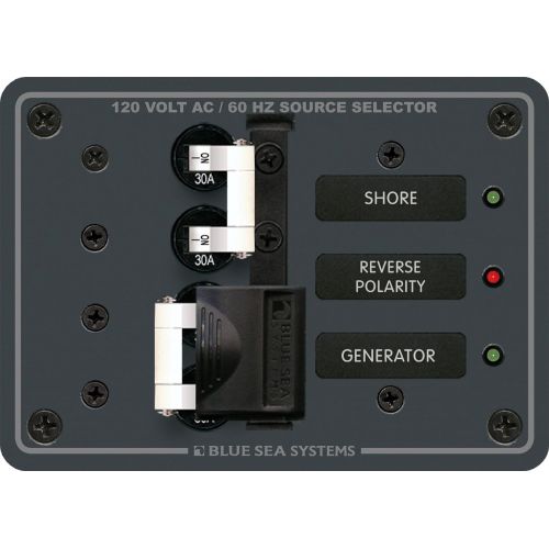  Blue Sea Systems Traditional Metal Panel - 120V AC 30A Toggle Source Selector